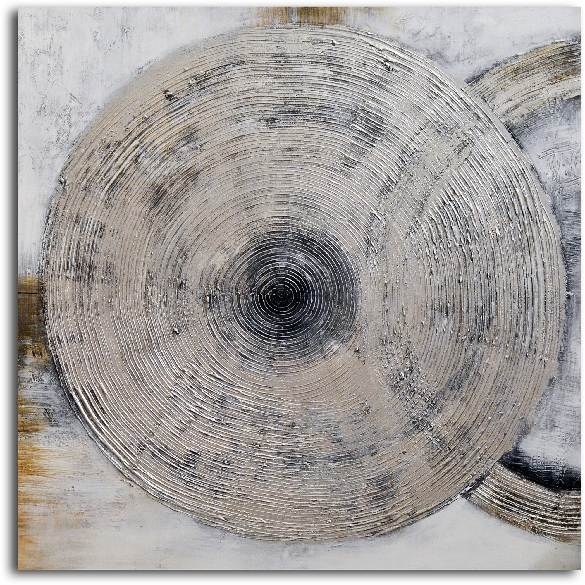 Hand painted "Cymbals in Silver" 2 Piece Canvas Set