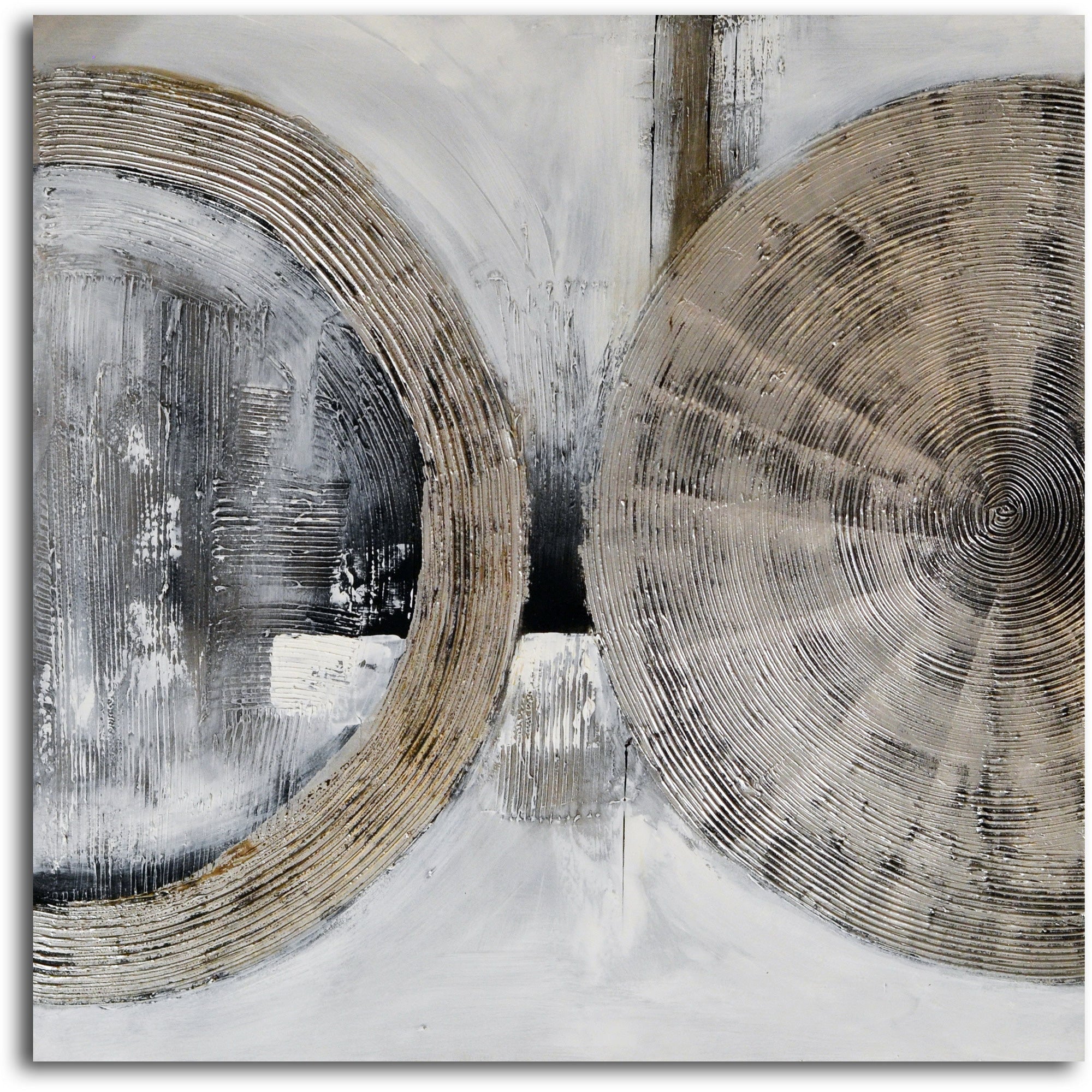 Hand painted "Cymbals in Silver" 2 Piece Canvas Set
