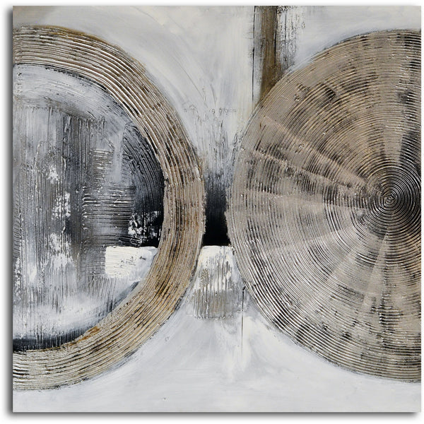 Hand painted "Cymbals in Silver" 2 Piece Canvas Set