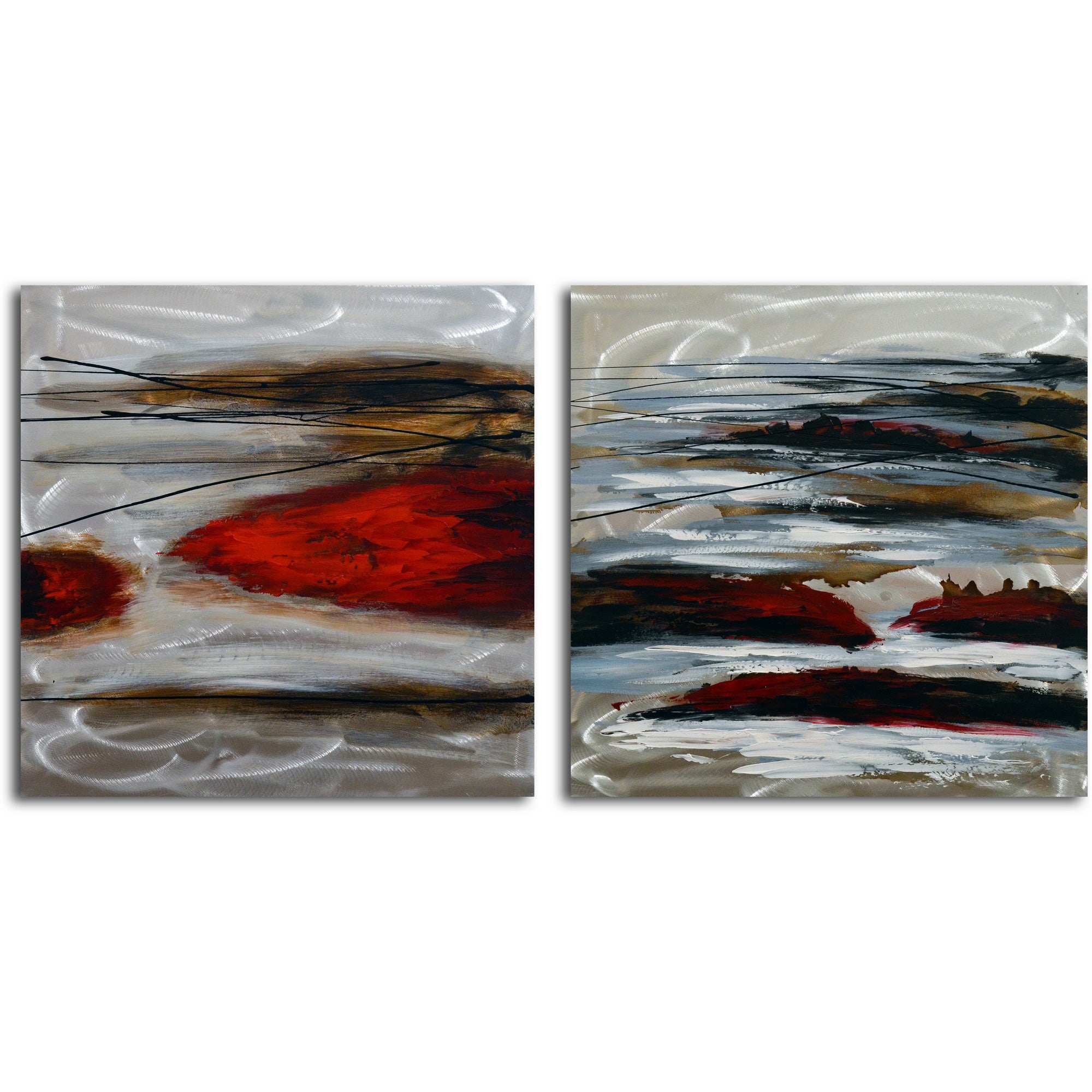 Hand painted "High Tide" 2 Piece Canvas Set