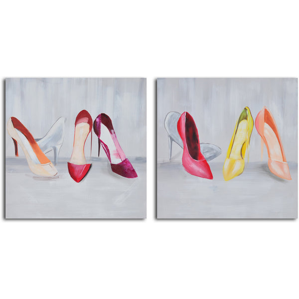 Hand Painted "Double-trouble shoeshining" 2 Piece Canvas Set