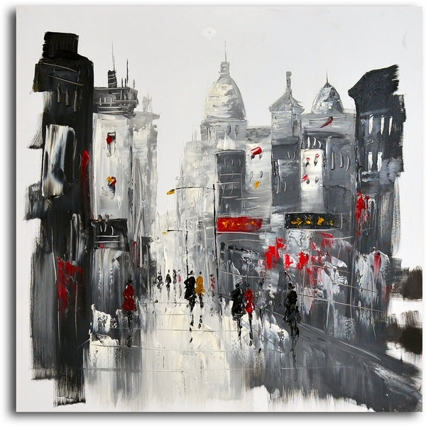 Hand painted "Two Sides of the Same City" 2 Piece Canvas Set