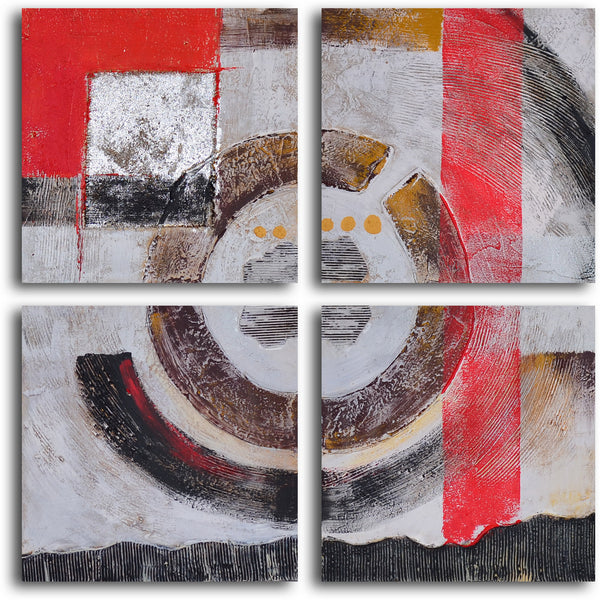 Hand Painted "Four panel loop" 4 Piece Canvas Set