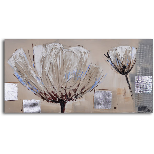 Hand Painted "Paper embossed poppy" Canvas Art