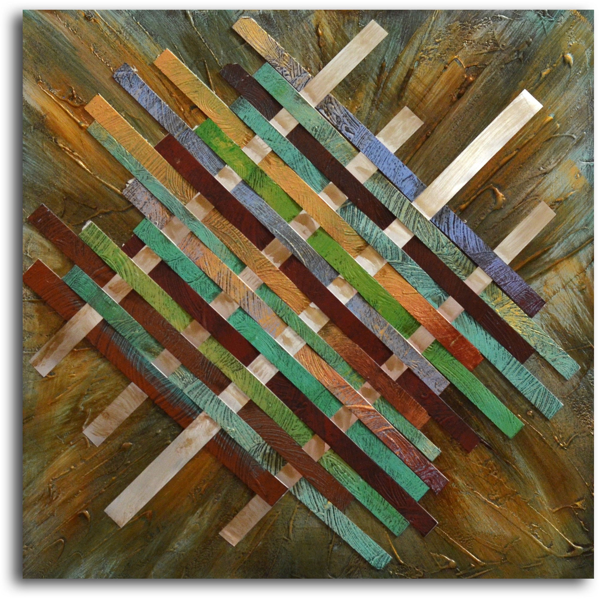 Hand painted "Paper Cuts" 2 Piece Canvas Set