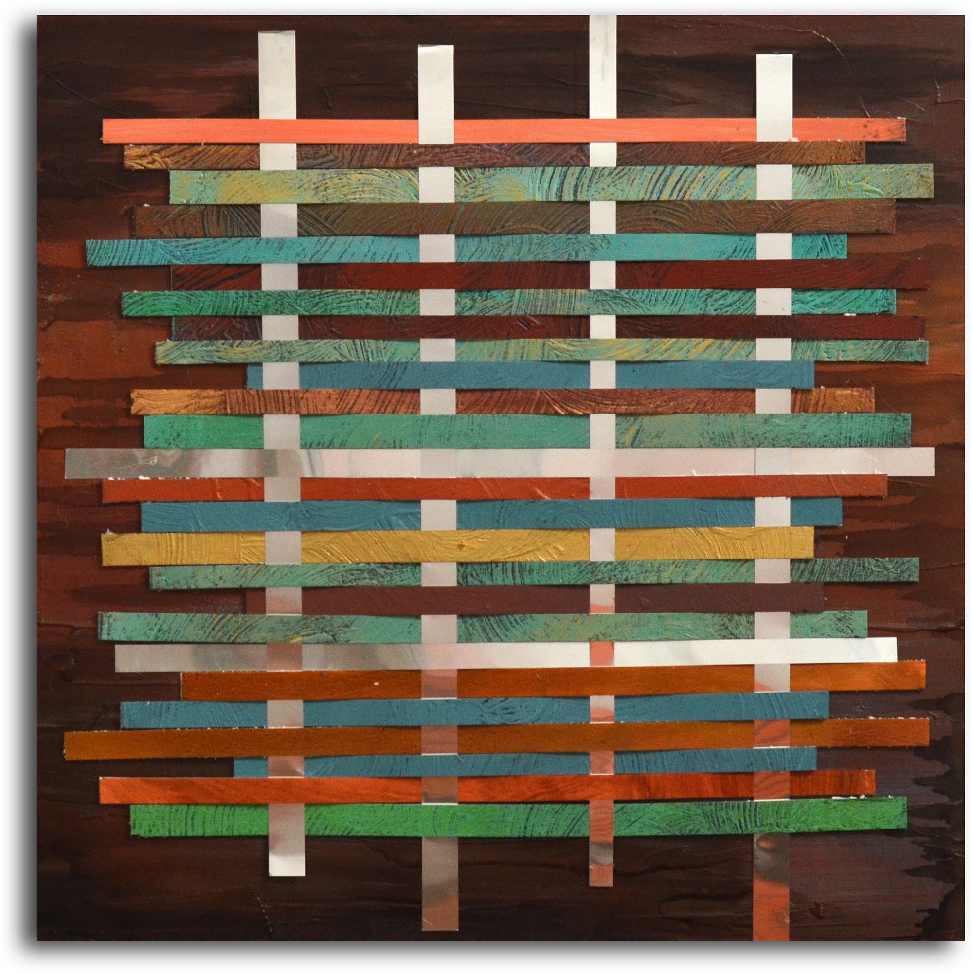 Hand painted "Paper Cuts" 2 Piece Canvas Set