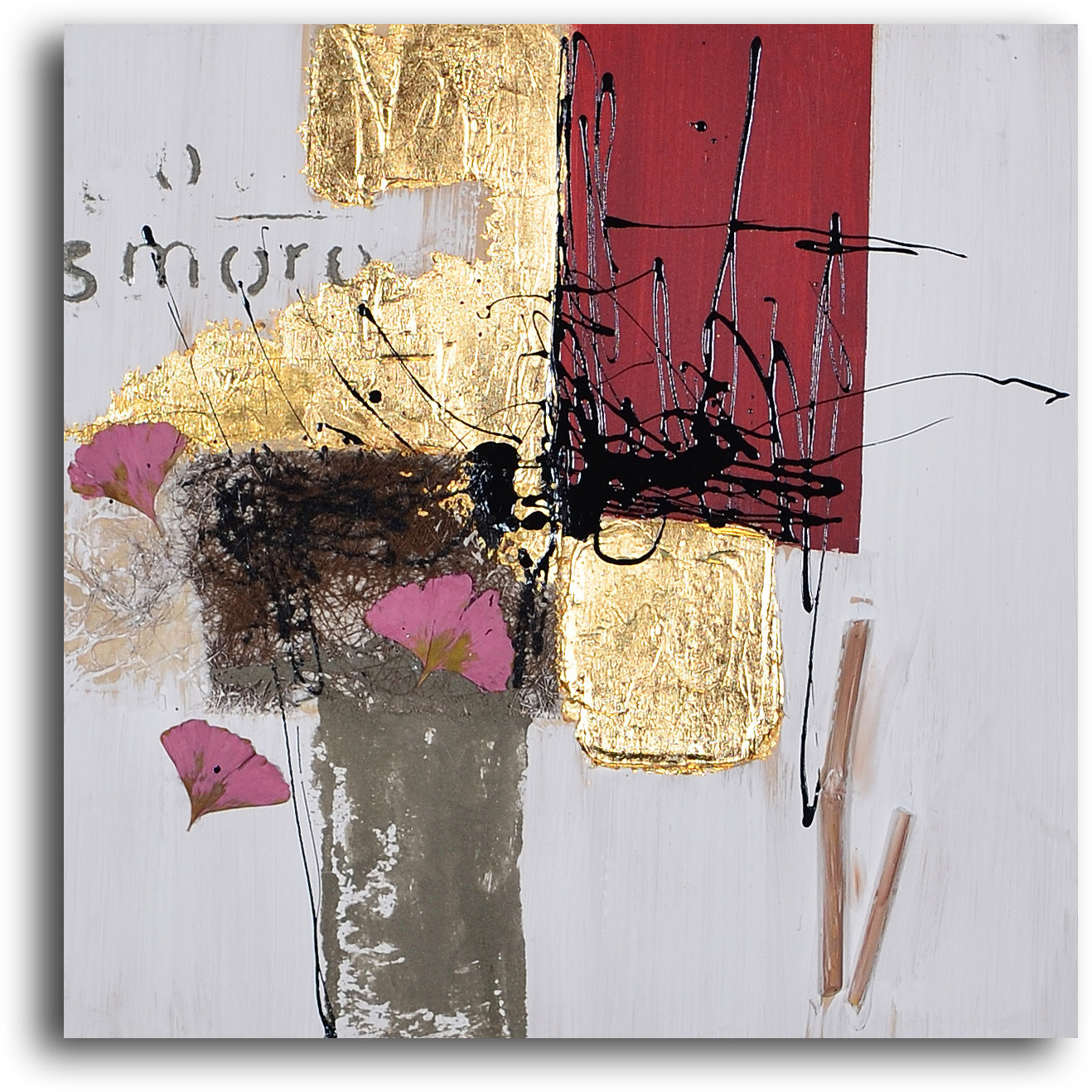 Hand Painted "Blocks of abstract love " Canvas Wall Art