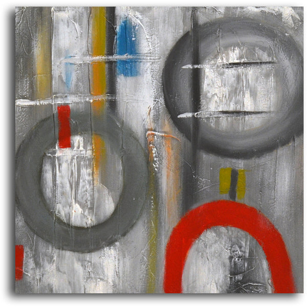 Hand painted "Rings in Grayscale" 3 Piece Canvas Set
