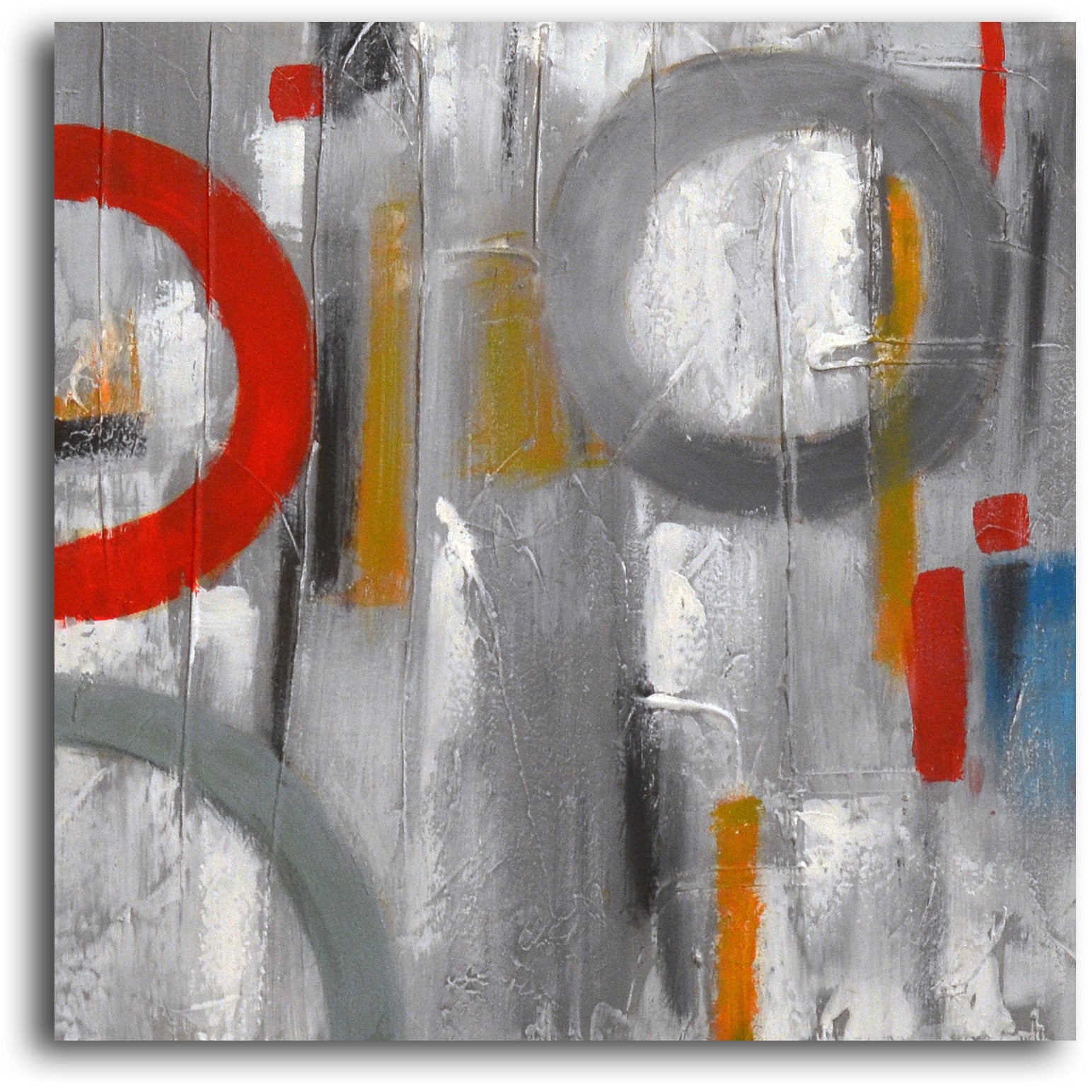 Hand painted "Rings in Grayscale" 3 Piece Canvas Set