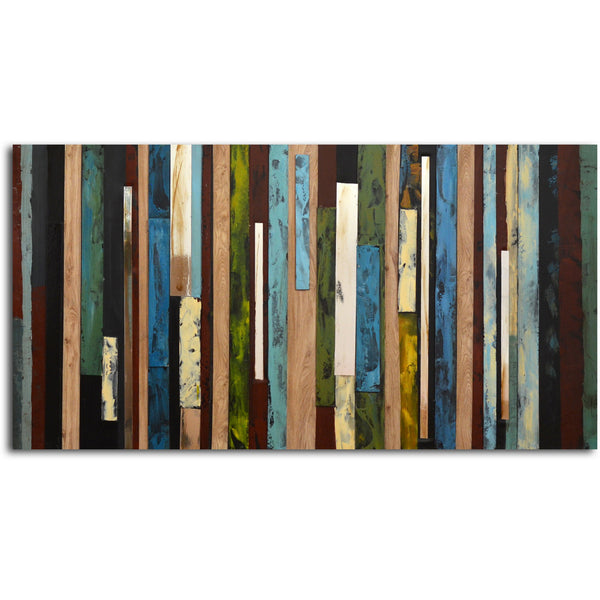 Hand painted "Vertical Collage" Canvas Wall Art