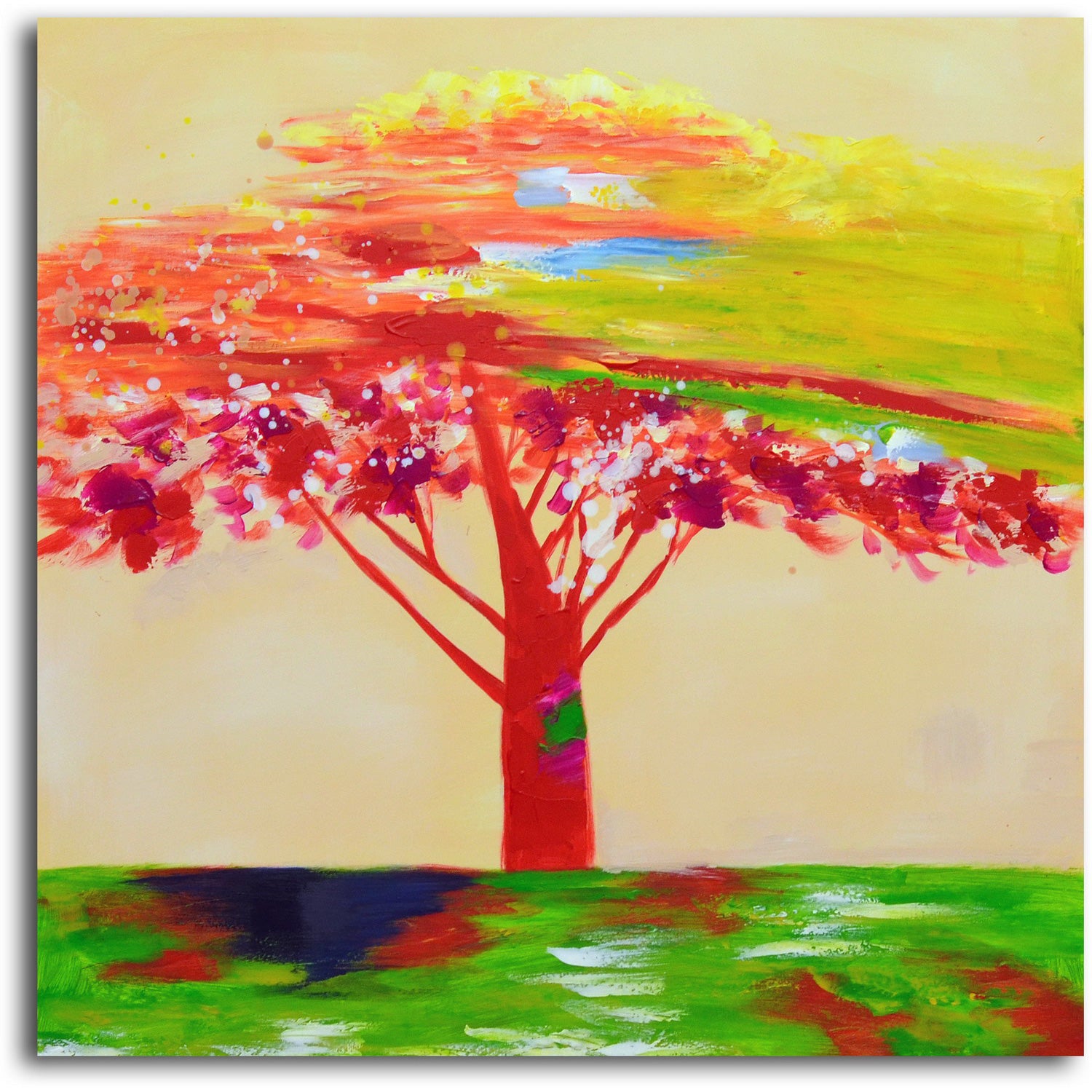 "Tree of Sunset" Original painting on canvas - Set of 2