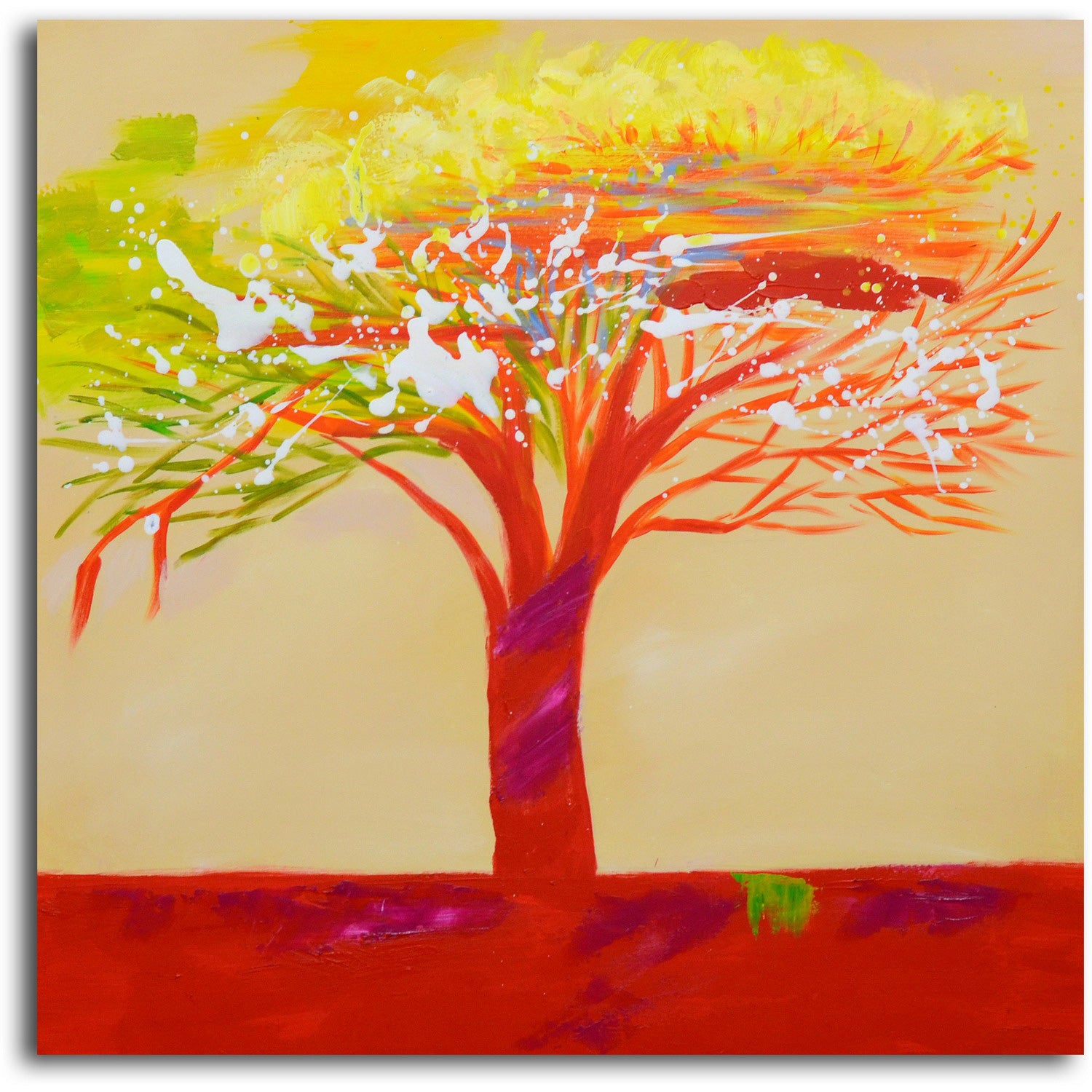 "Tree of Sunset" Original painting on canvas - Set of 2