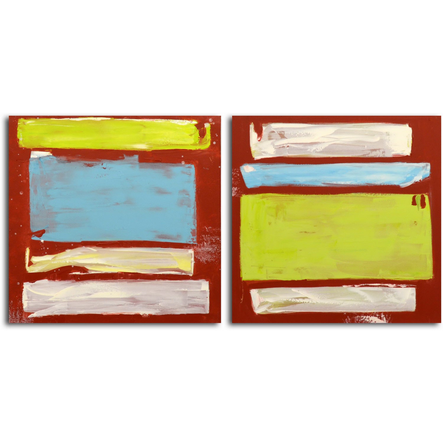 "Choosing Hues" Original painting on canvas - Set of 2