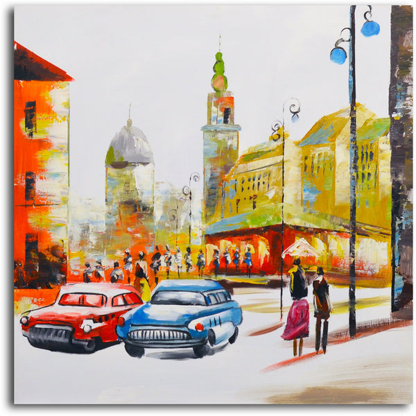 "Sunday Drive Through Town" Original painting on canvas