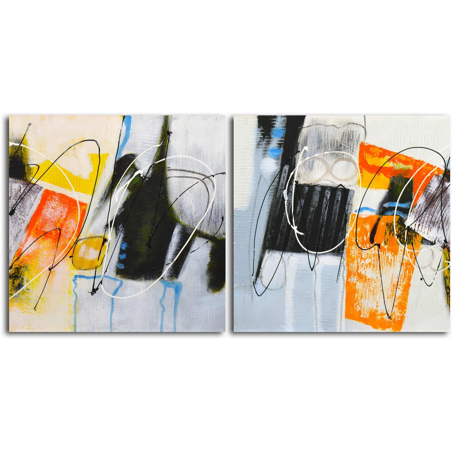 "Coloring Outside the Lines (I and II)" Original painting on canvas - Set of 2