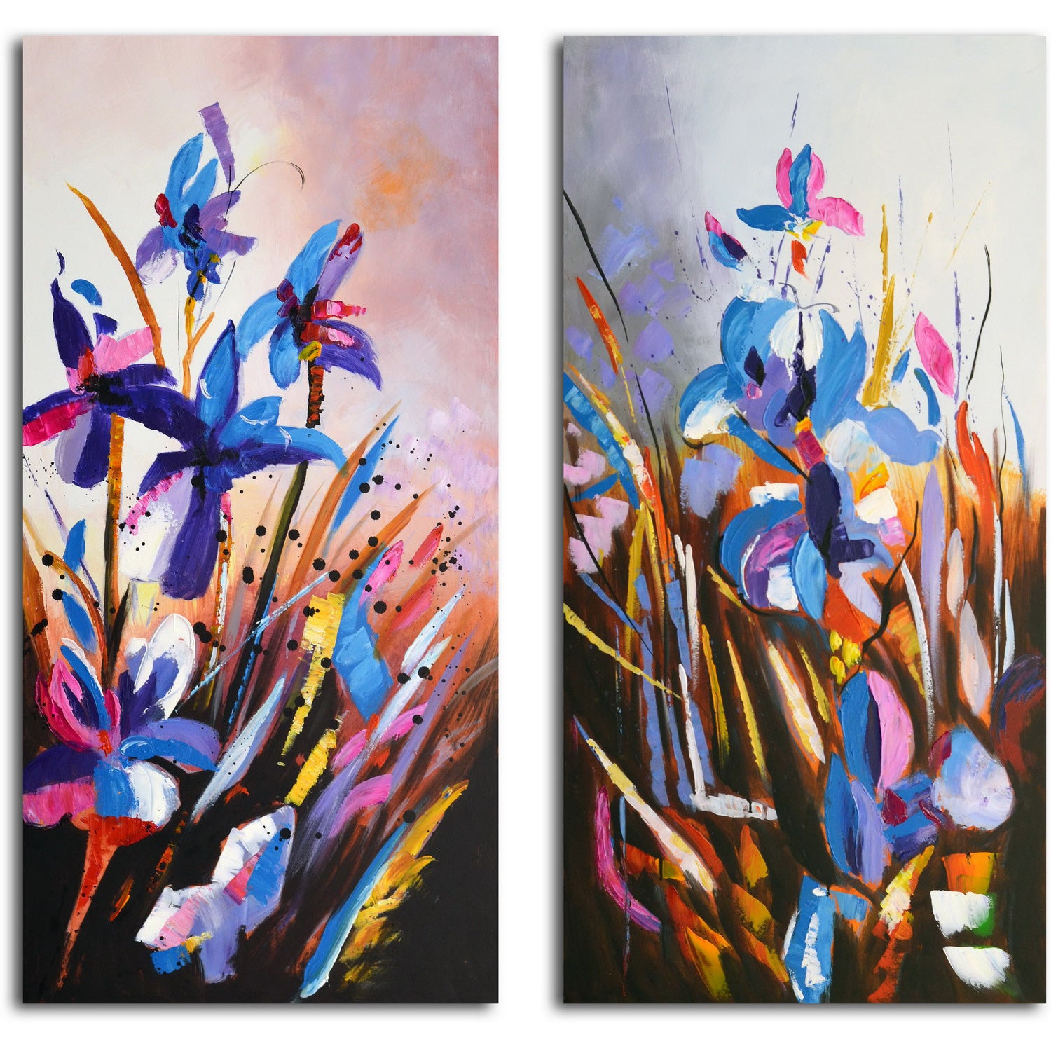 "Iris of My Eye" Original painting on canvas - Set of 2