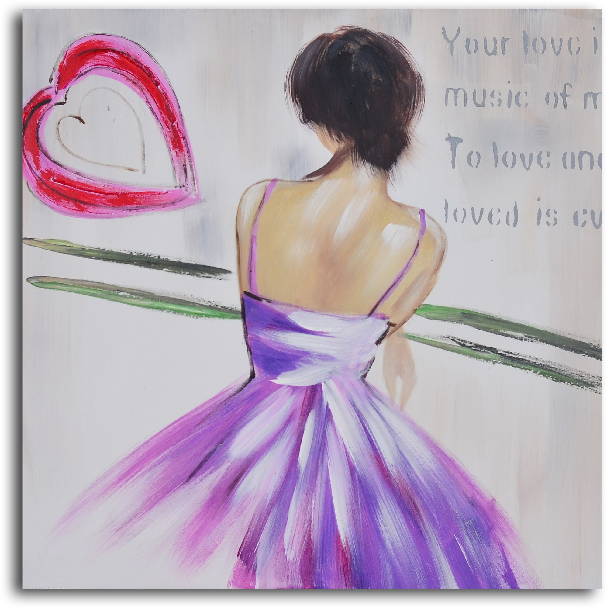 Hand Painted "Love to dance" 3 Piece Canvas Set