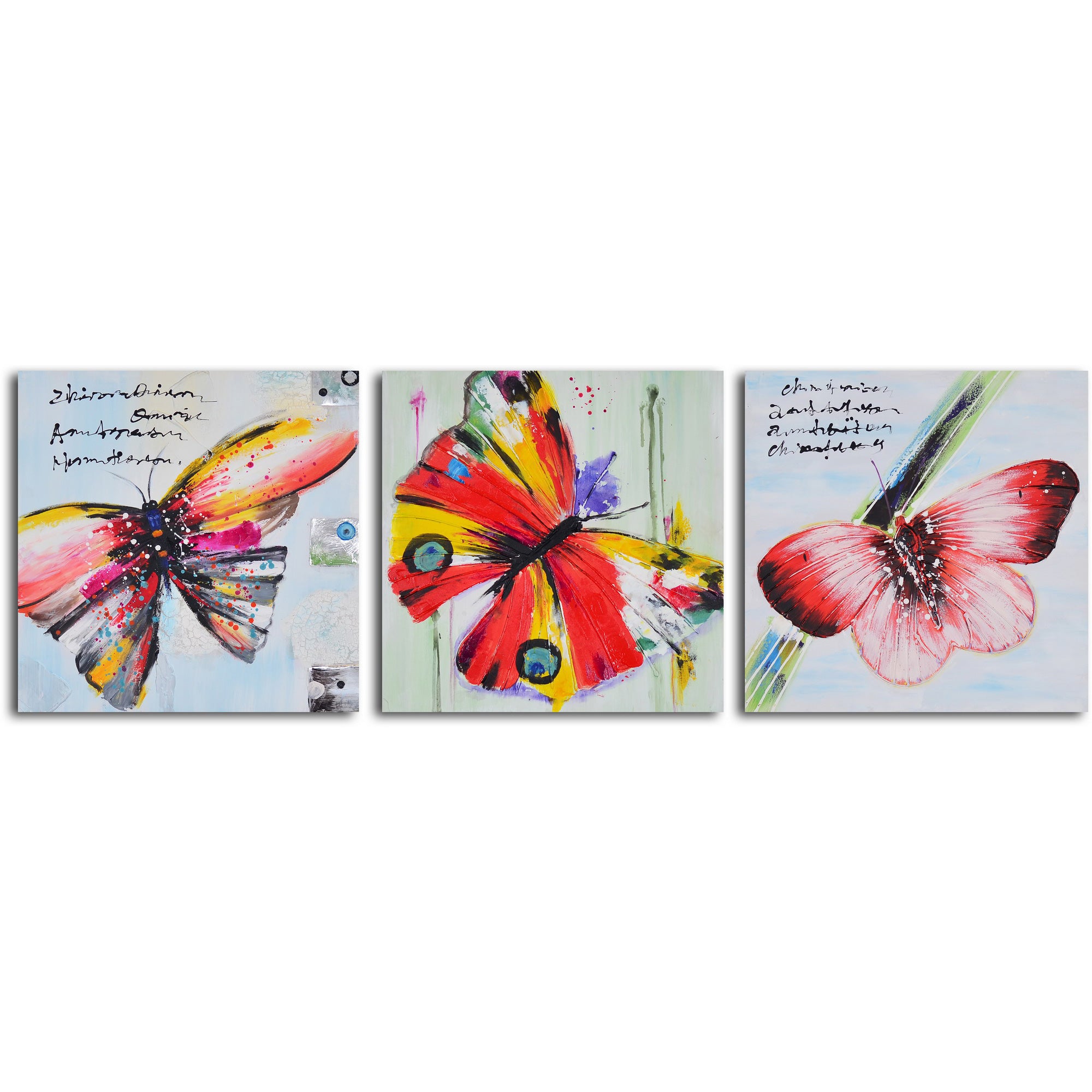 Hand Painted "Poetry of butterfly flight " Canvas Wall Art