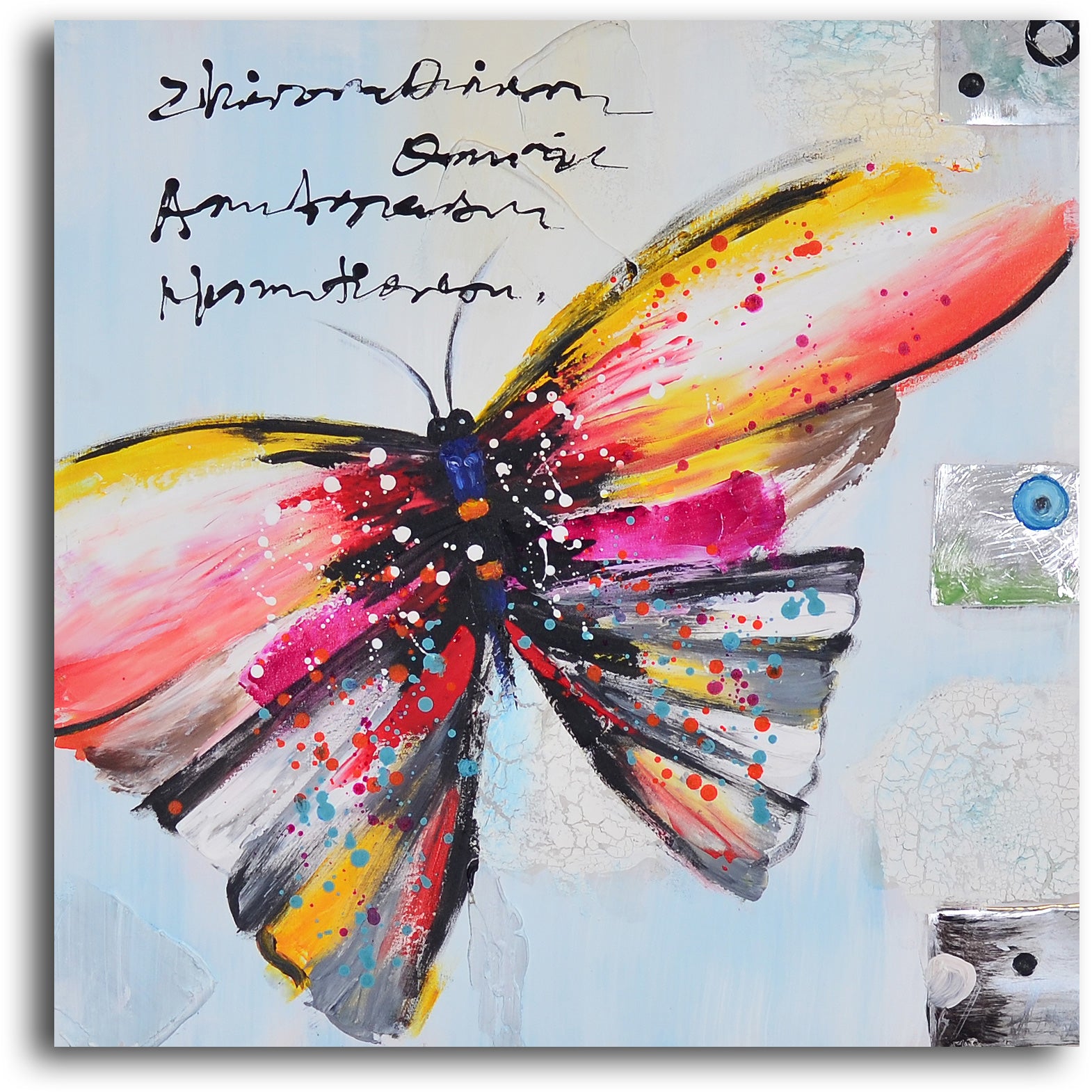 Hand Painted "Poetry of butterfly flight " Canvas Wall Art