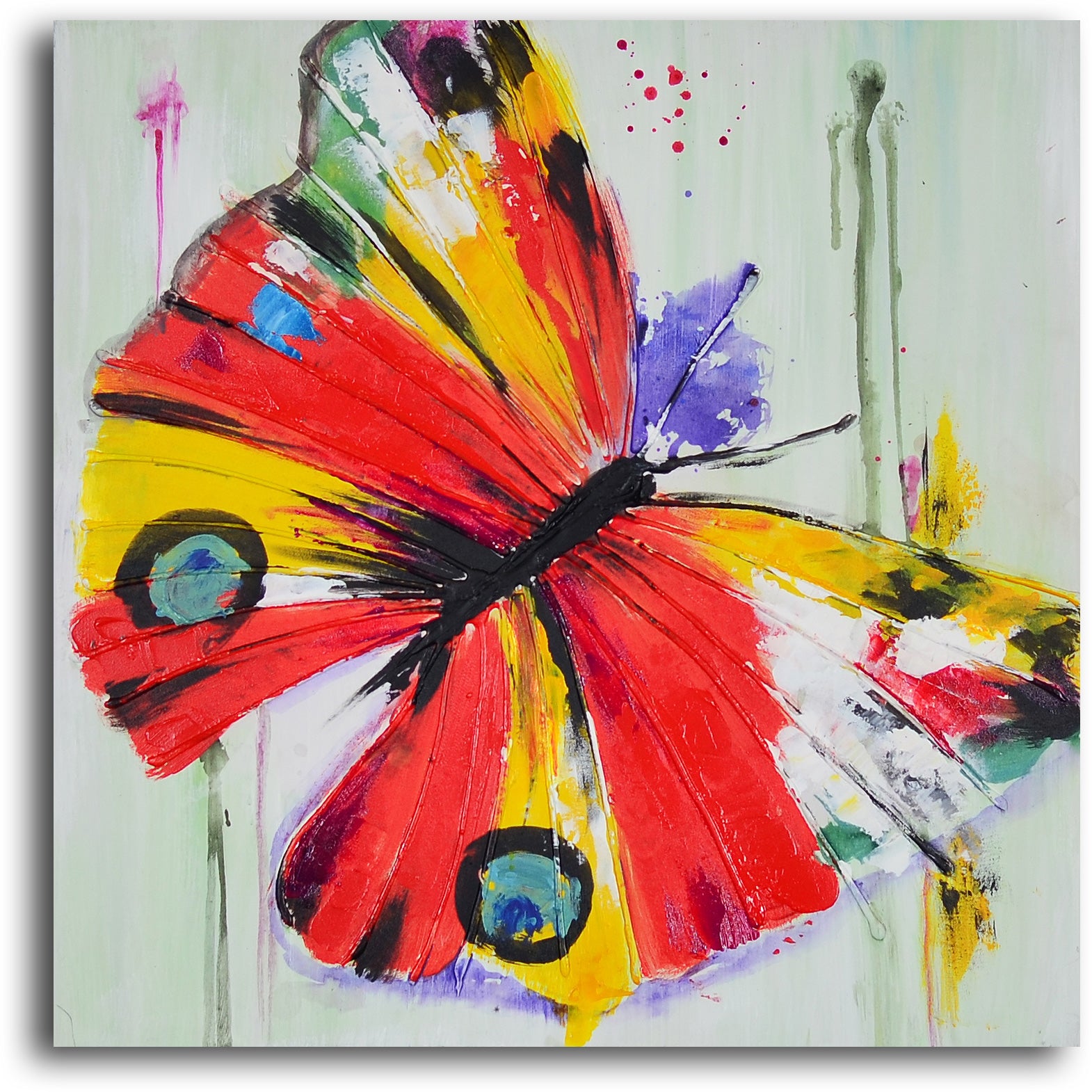 Hand Painted "Poetry of butterfly flight " Canvas Wall Art