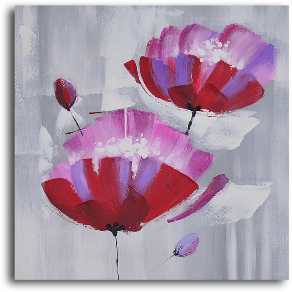 Hand Painted "Pretty in pink triptych" 3 Piece Canvas Set