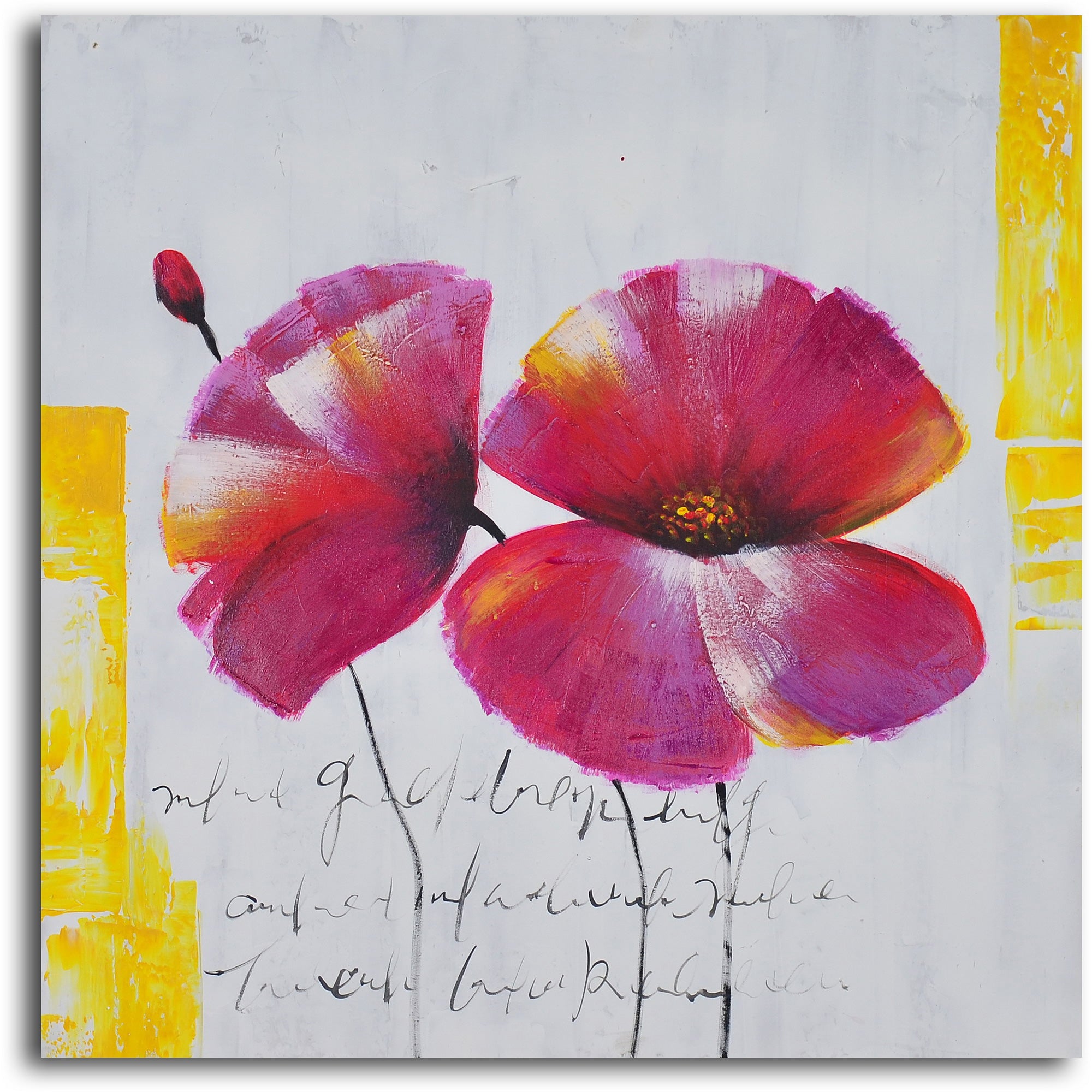 Hand Painted "Floral notes" 3 Piece Canvas Set