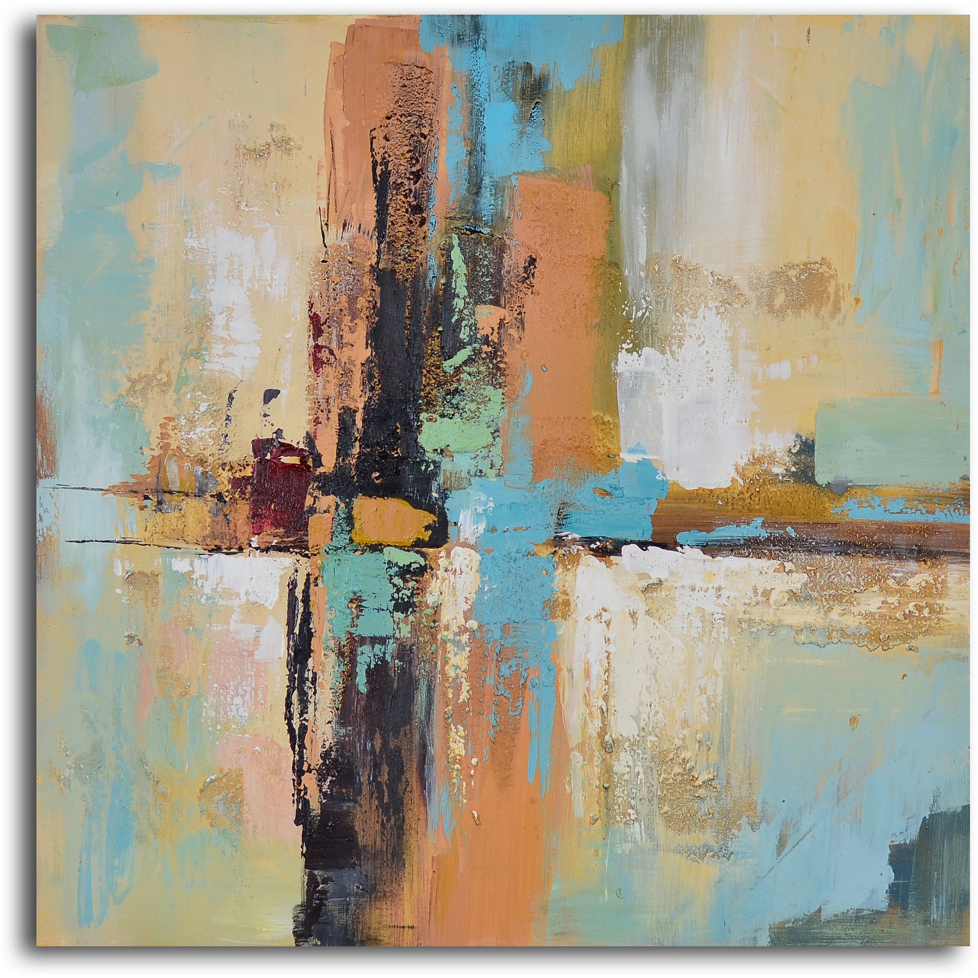 Hand Painted "View across water " Canvas Wall Art