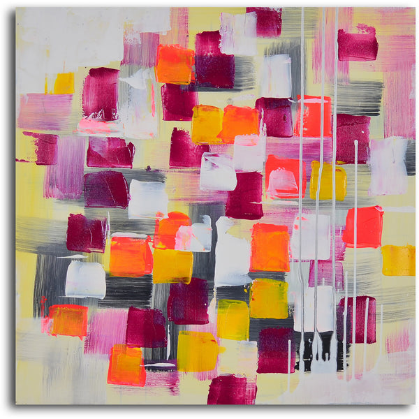 Hand Painted "Spotted through colored glasses" 2 Piece Canvas Set