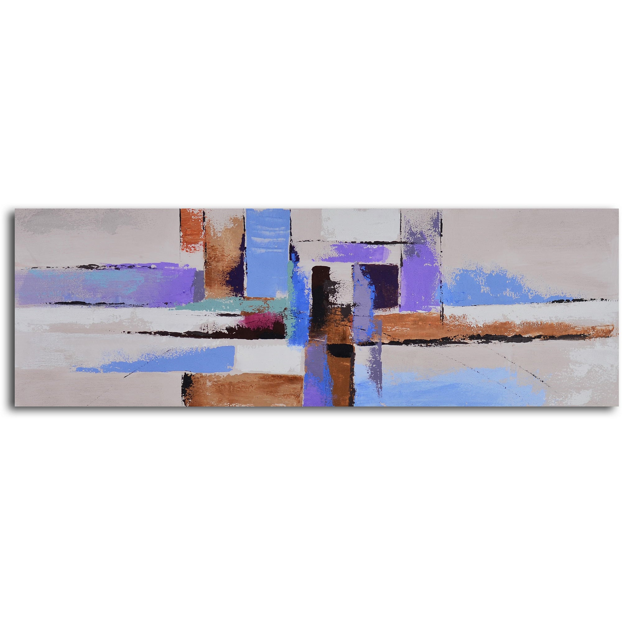 Hand Painted "Urbanization abstraction" 2 Piece Canvas Set