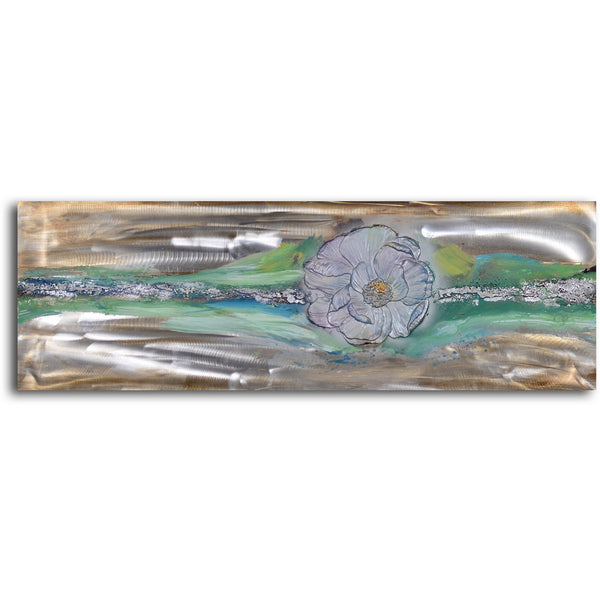 Hand Painted "Illusion of metallic floral" Aluminum Painting