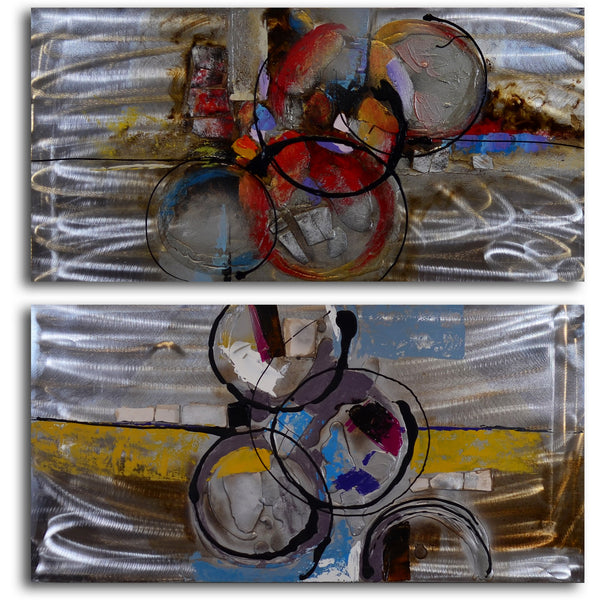 Hand Painted "Rolling boil" 2 Piece Aluminum Painting Set