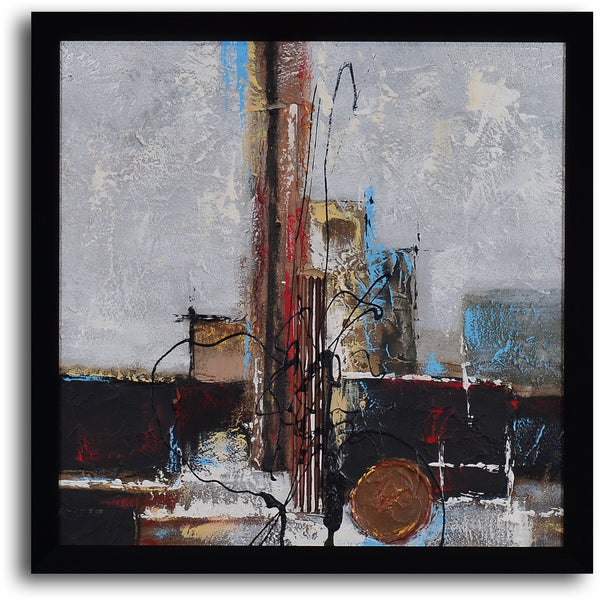 Hand Painted "Chocolate shop abstract" Framed Art