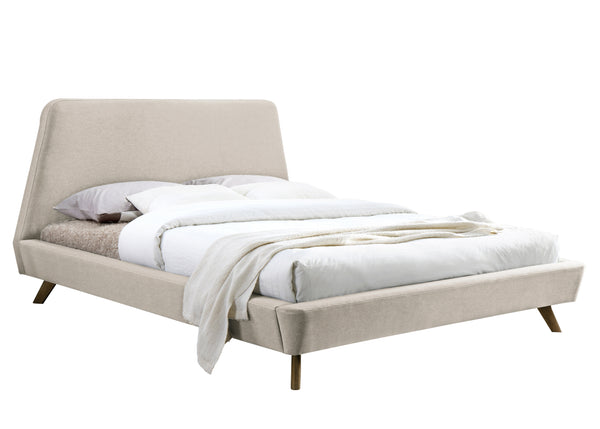 Henry Upholstered Platform Bed - Queen size, Beige