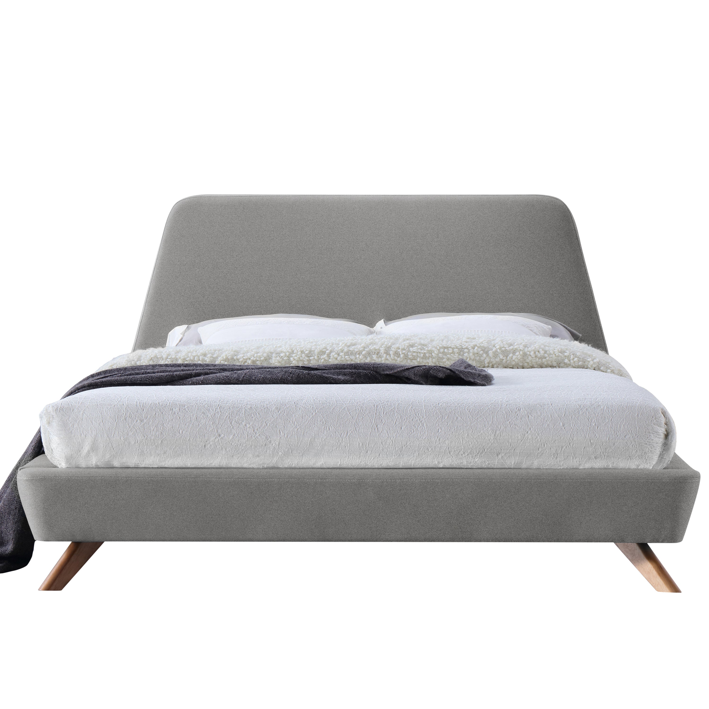 Henry Upholstered Platform Bed - Queen size, Grey