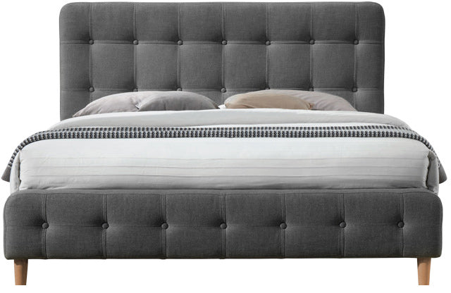 Hugo Upholstered Platform Bed - Charcoal