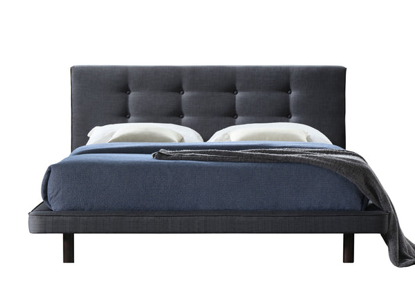 Nico Upholstered Platform Bed - Dark Grey