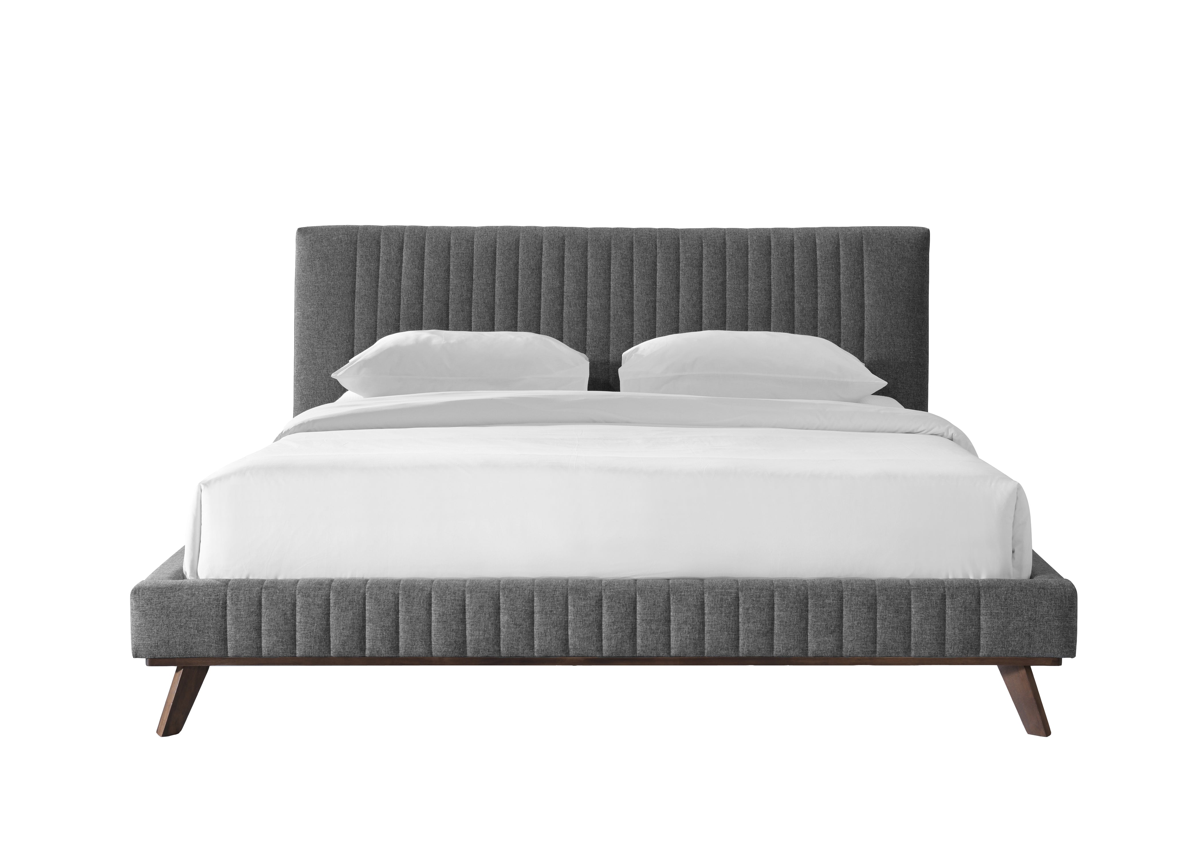 Sven Upholstered Platform Bed - King size, Dark Gray