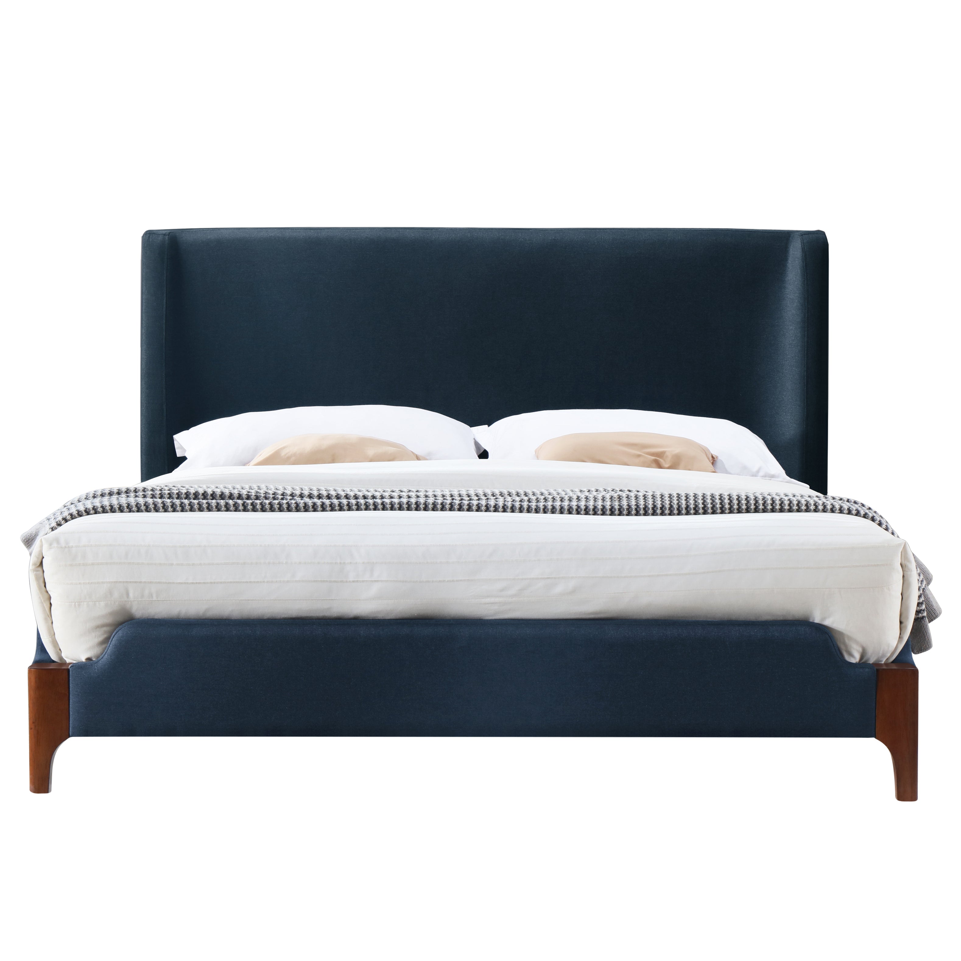 Harper Upholstered Platform Bed - Blue