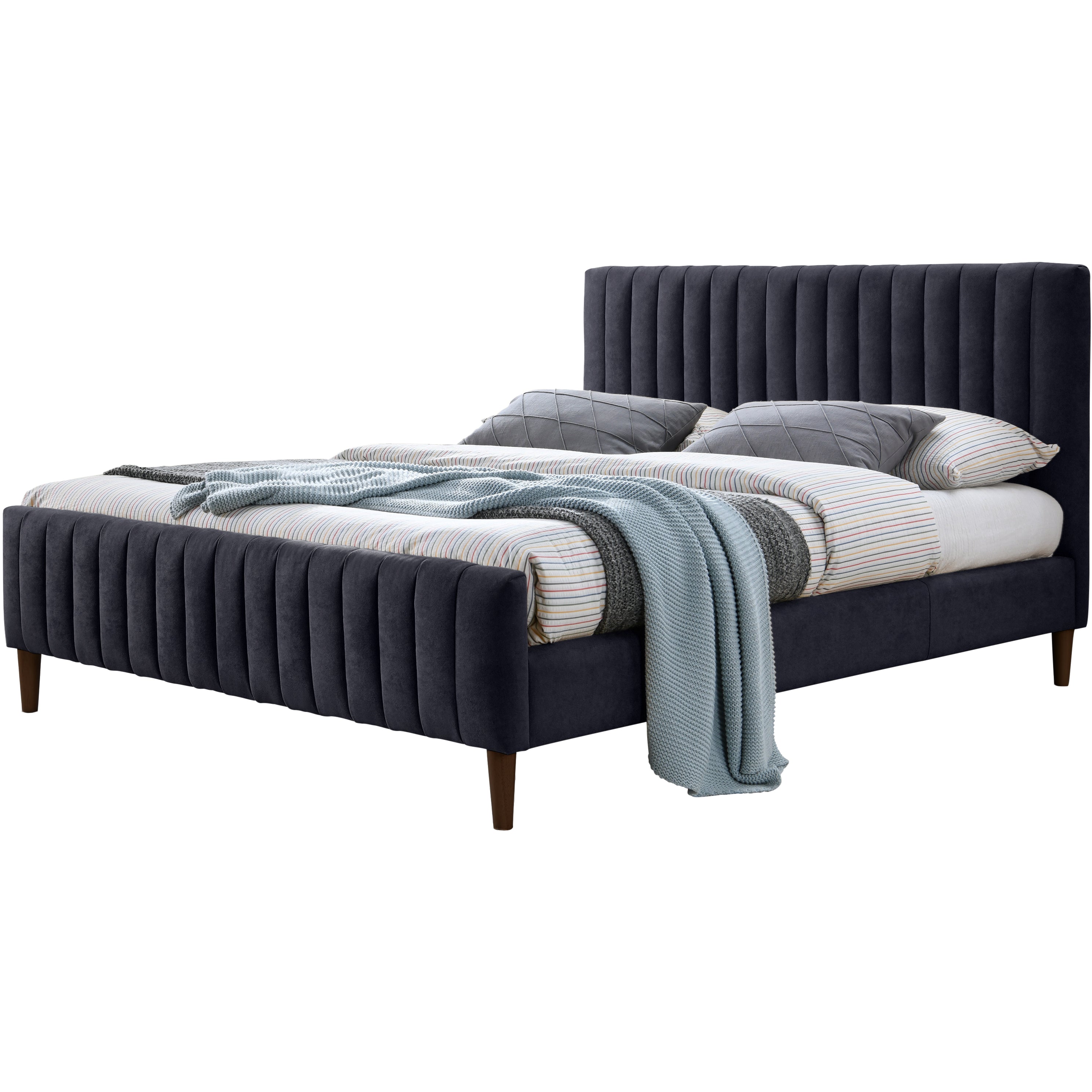 Spencer Upholstered Platform Bed - Queen size, Blue