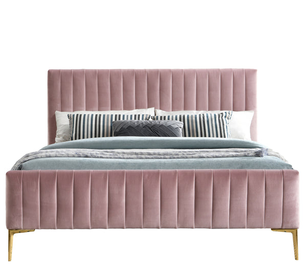 Julia Upholstered Platform Bed - Queen size, Blush