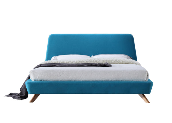 Henry Upholstered Platform Bed - King size, Blue