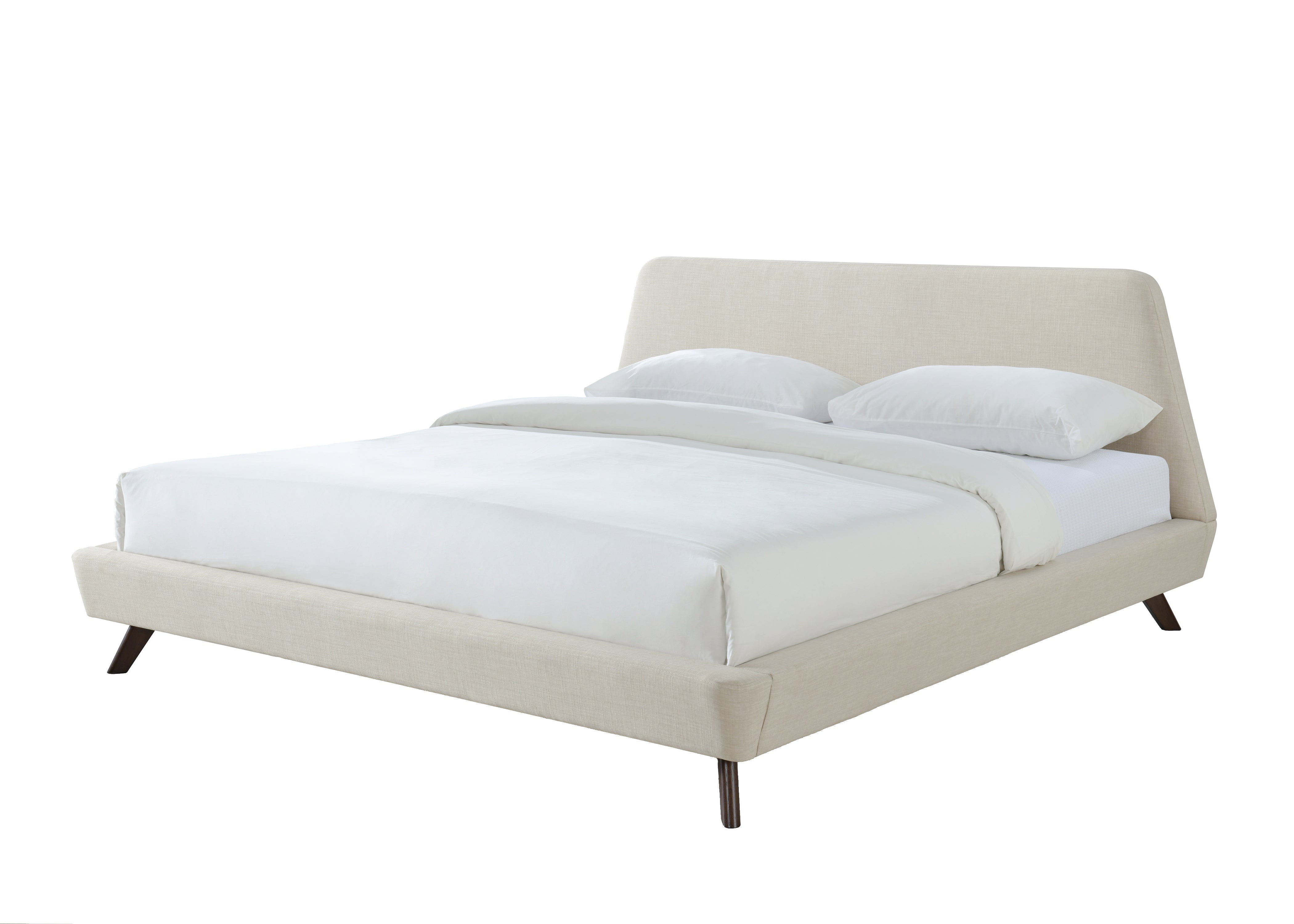 Henry Upholstered Platform Bed - King size, Beige