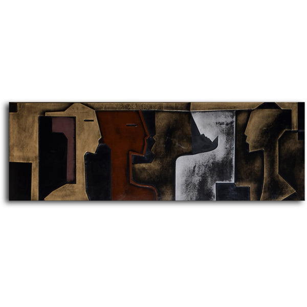 Handmade "Charcoal silhouettes" Leather Wall Art - 20" x 60"
