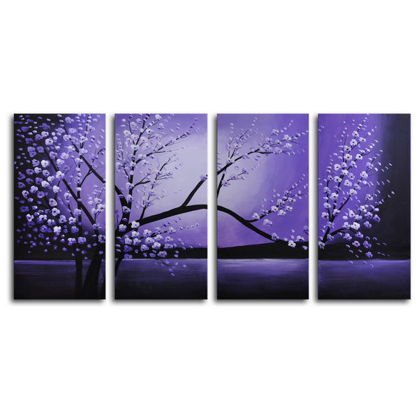 Hand Painted "Winter solstice" 4 Piece Canvas Art Set