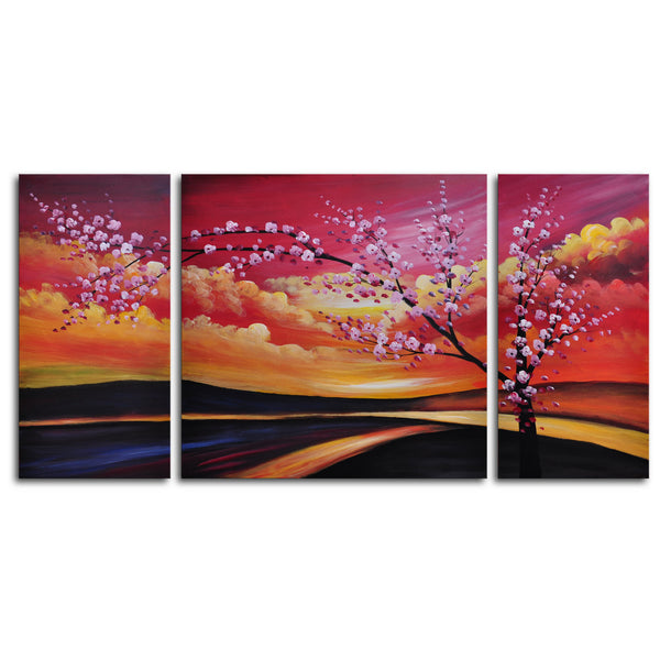 Hand Painted "Painted sky" 3 Piece Canvas Art Set