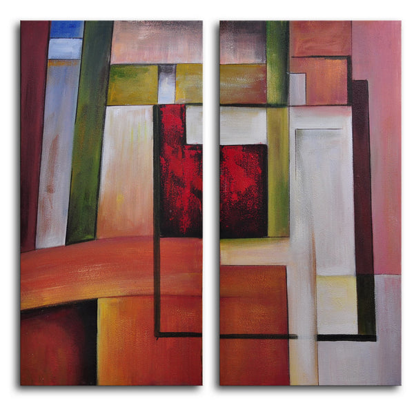 Hand Painted "Melting metal" 2 Piece Canvas Art Set