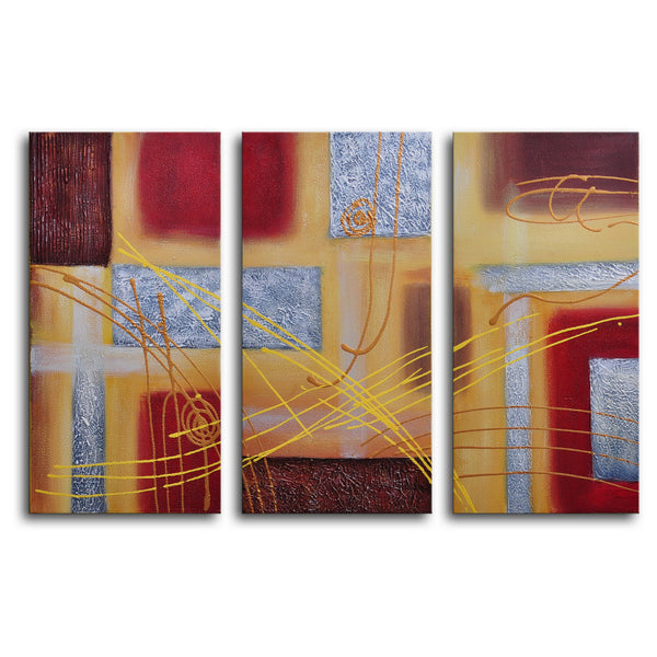 Hand Painted "Conducting on metal" 3 Piece Canvas Art Set