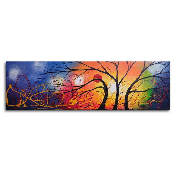Hand Painted "Ethereal trees dance" Canvas Wall Art