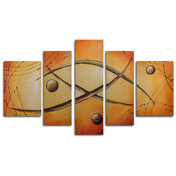 Hand Painted "Orbs jump rope" 5 Piece Canvas Art Set