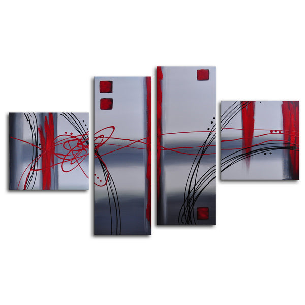 Hand Painted "Frosted glass" 4 Piece Canvas Art Set